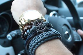 Pulsera de Hombre - Verde y Natural (color aleatorio)