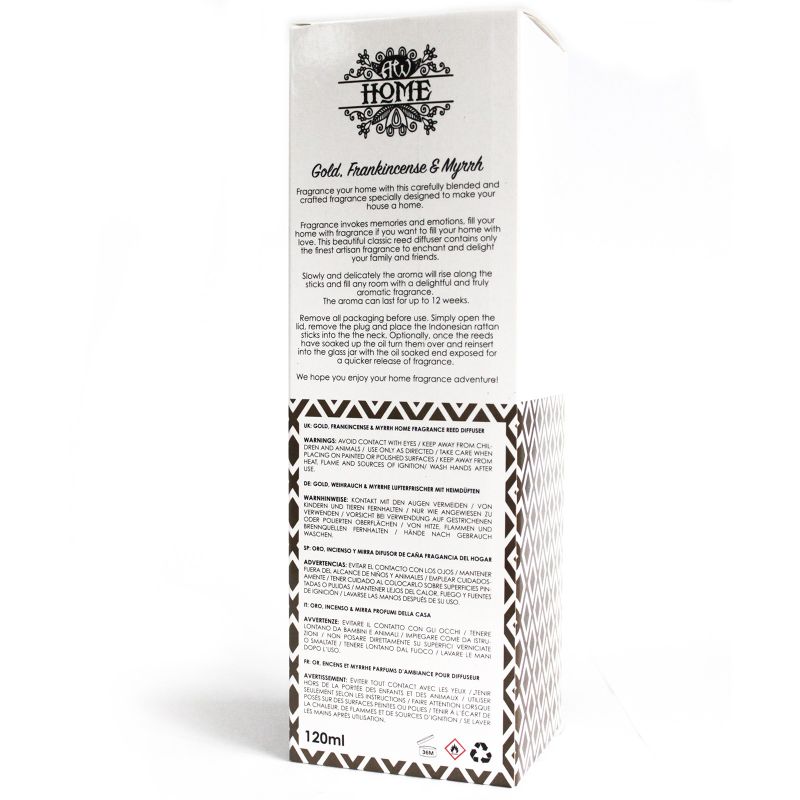 Difusor aromático 120ml - oro, incienso y mirra