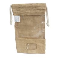 Bolsa de yute con ventana 25x16cm y bolsillo