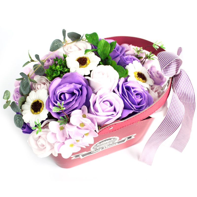 Cesta ramo de flores jabón - Lila