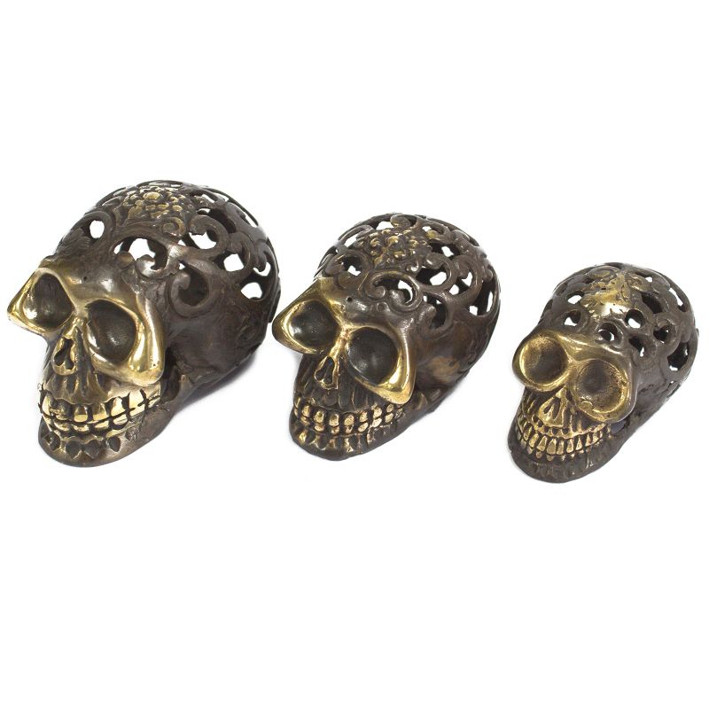 Calavera vintage de latón - Med