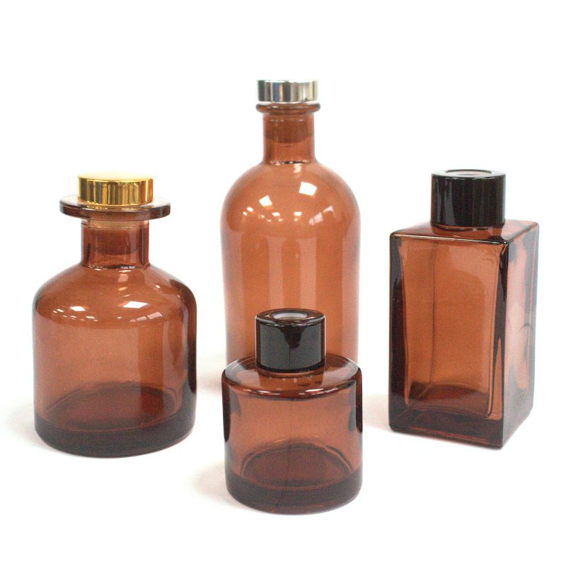 Botella difusoras redondas de color ámbar de 250 ml