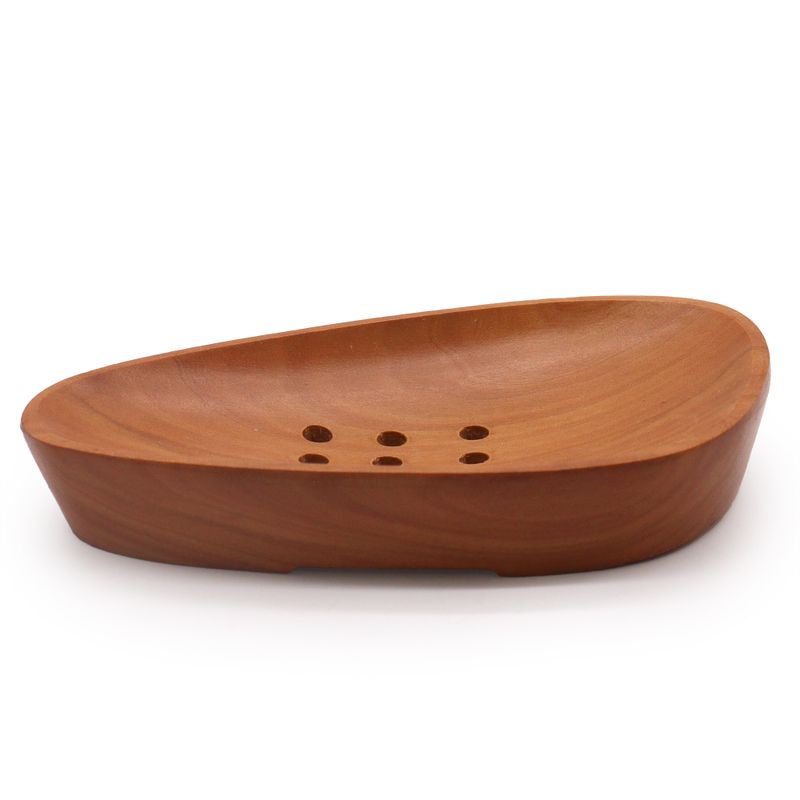 Jabonera de Caoba con Forma de Guijarros