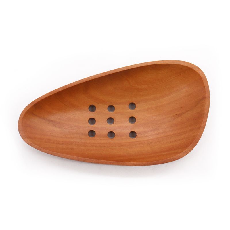 Jabonera de Caoba con Forma de Guijarros