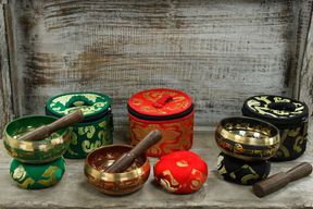 Mini Cuenco tibetano Set de Regalo - Rojo