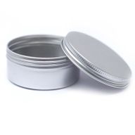 Caja de aluminio redonda de 100 ml con tapa de rosca