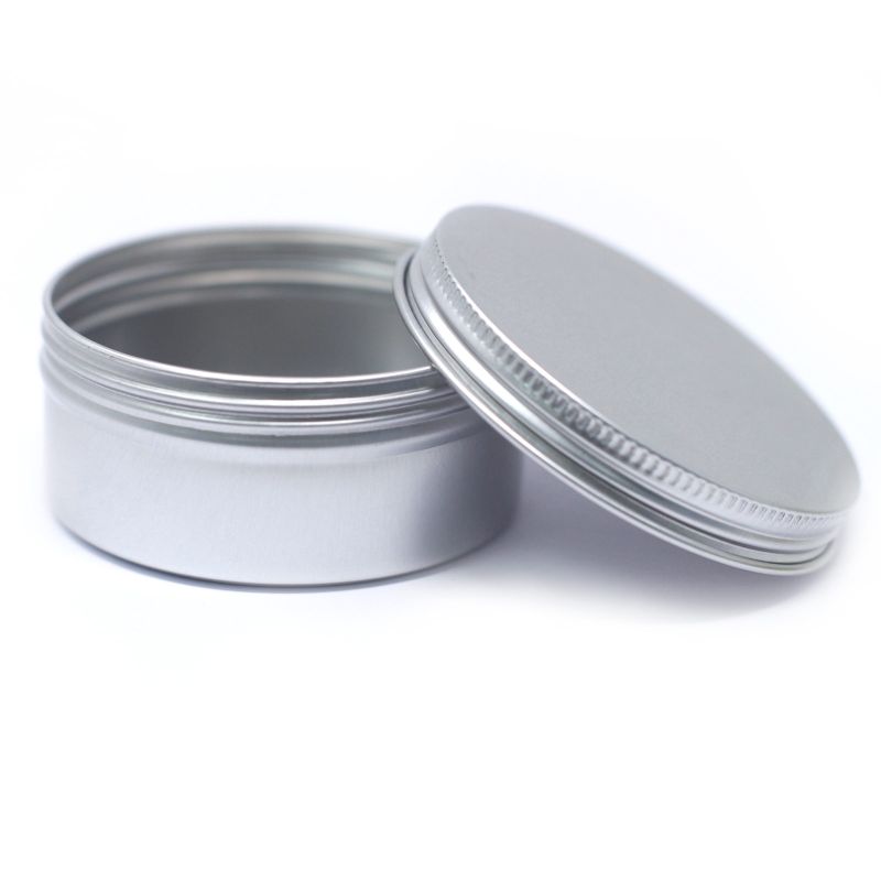 Caja de aluminio redonda de 100 ml con tapa de rosca