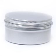 Caja de aluminio redonda de 100 ml con tapa de rosca