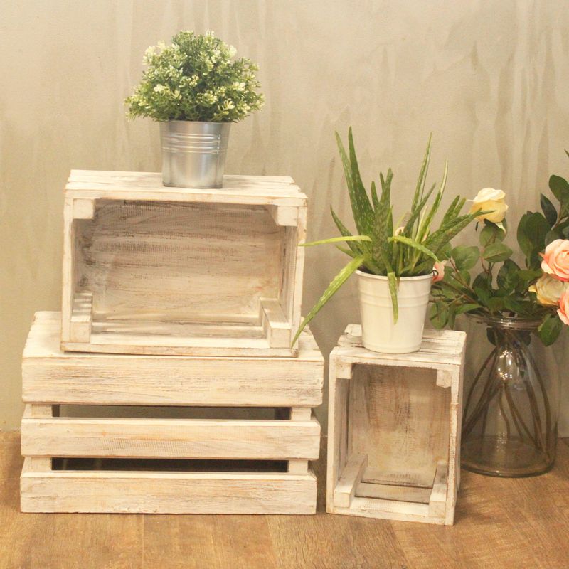 Caja de frutas set de 3 - Blanco