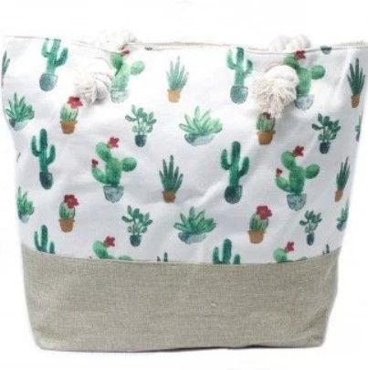 Bolso shopper con asa de cuerda - Mini Cactus