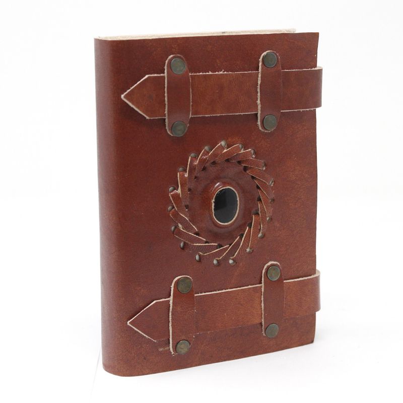 Cuaderno de cuero Onix Negro con correa