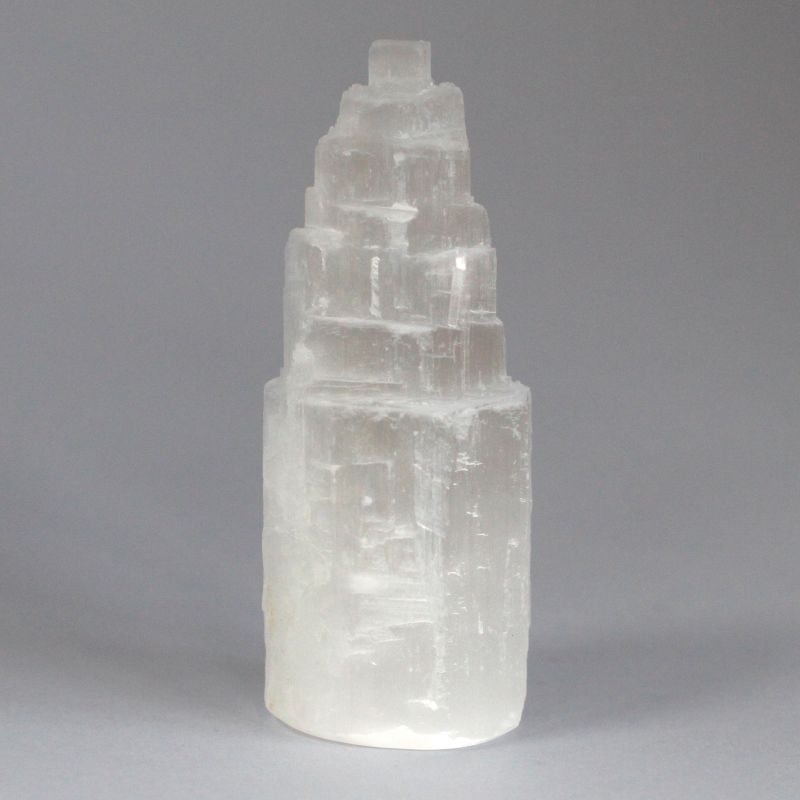 Torre de selenita natural - 10 cm