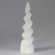 Torre de Cuerno de Unicornio Espiral de Selenita - 15 cm