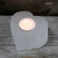 Candelero Selenite corazón