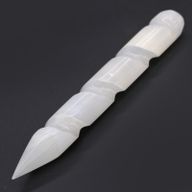 Varita Espiral de Selenita - 16 cm (Punta en 1 Extremo)