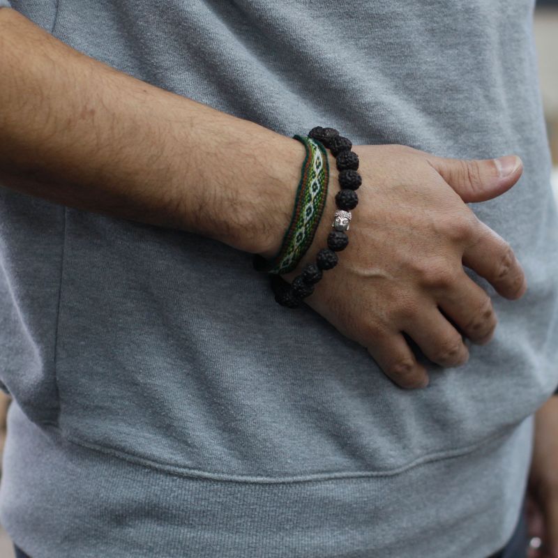Rudraksha Brazalete de Buda Japa Mala - Oscuro