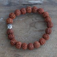 Rudraksha Brazalete de Buda Japa Mala - Natural