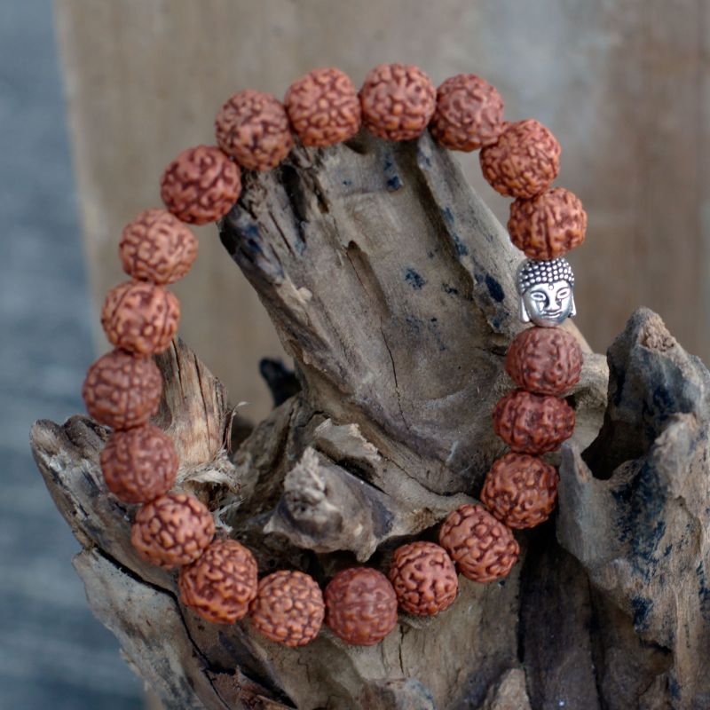 Rudraksha Brazalete de Buda Japa Mala - Natural