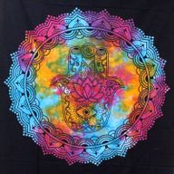 Colcha doble de Algodón - Hamsa Negro