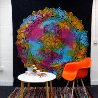 Colcha doble de Algodón - Hamsa Negro