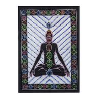 Arte mural de algodón pintado a mano – Buda de los chakras