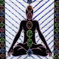Arte mural de algodón pintado a mano – Buda de los chakras