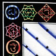 Arte mural de algodón pintado a mano – Buda de los chakras