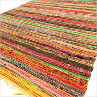 154 x 90cm Alfombra de trapo de lujo - Amarillo