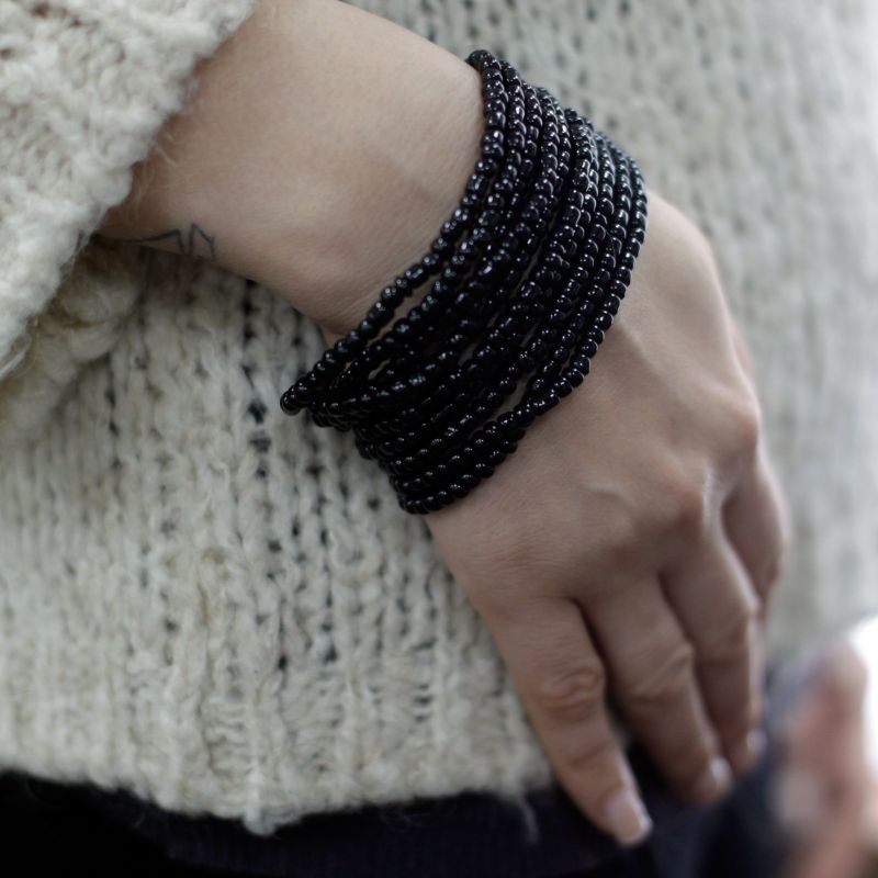 Brazalete de cuentas múltiples con cierre de madera - Surtido de colores