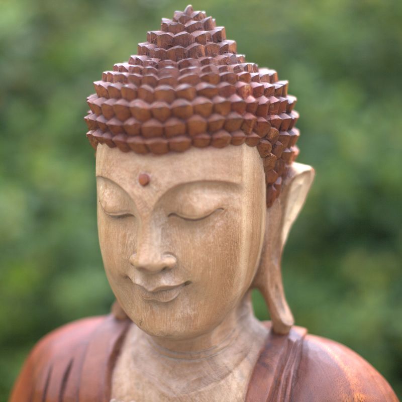 Estatua de Buda Tallada a Mano - 30cm Bienvenido