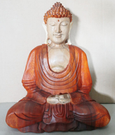 Estatua de Buda Tallada a Mano - 30cm Manos Abajo