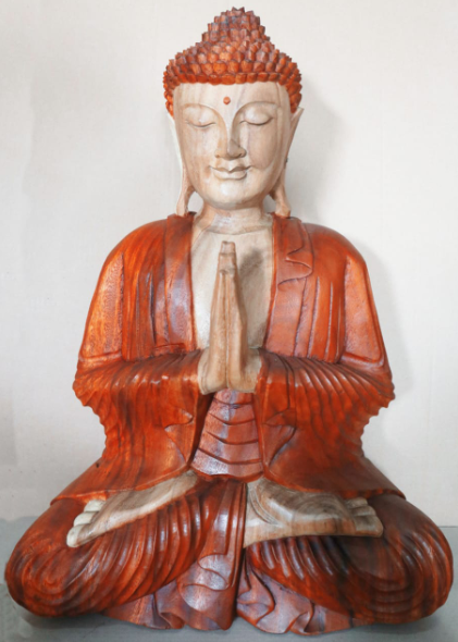 Estatua de Buda Tallada a Mano - 30cm Bienvenido