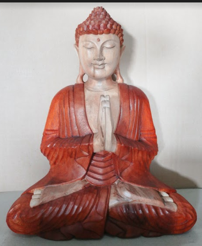 Estatua de Buda Tallada a Mano- 40cm Bienvenido