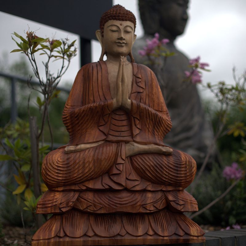 Estatua de Buda Tallada a Mano - 80cm Bienvenido