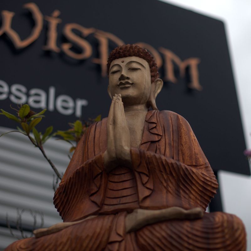Estatua de Buda Tallada a Mano - 80cm Bienvenido