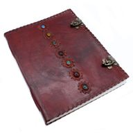 Libro Grande de Cuero de los 7 Chakras - 10x13
