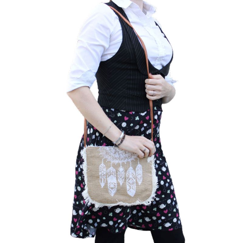 Bolso con flecos - Estampado Atr. Sueños