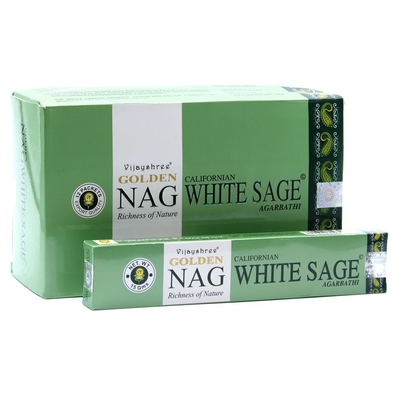 15g Incienso Dorado Nag - Salvia Blanca