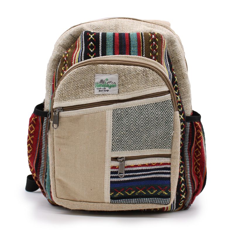 Mochila pequeña de cáñamo - Estilo Zig Zag Zips