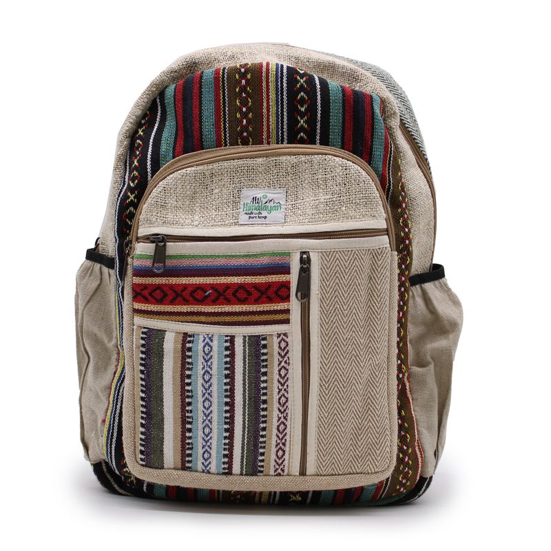 Mochila grande de cáñamo - Estilo cremalleras rectas