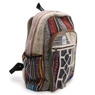 Mochila grande de cáñamo - Estilo cuerda y bolsillos