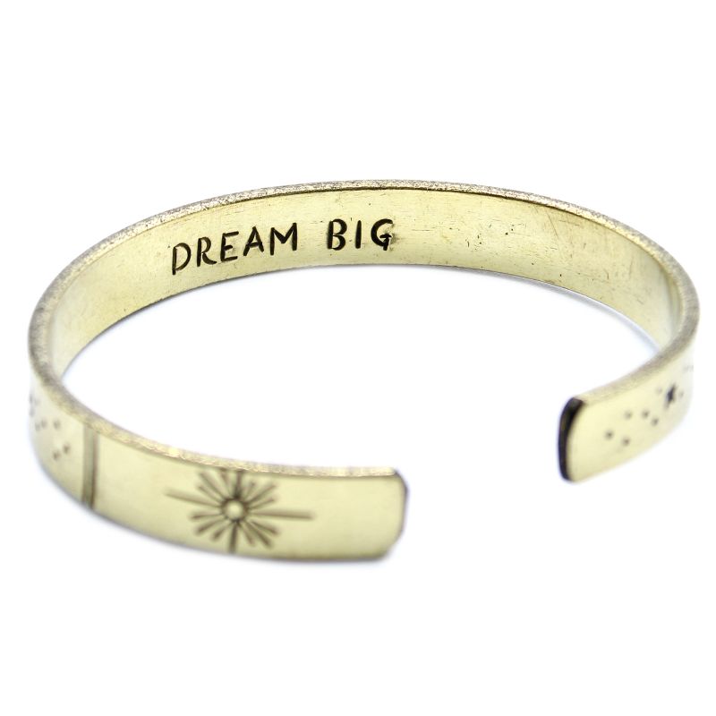 Pulsera de Inspiración - Latón Amanecer, Galaxia, Estrellas, Tierra