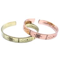 Pulsera de Inspiración - Latón Amanecer, Galaxia, Estrellas, Tierra