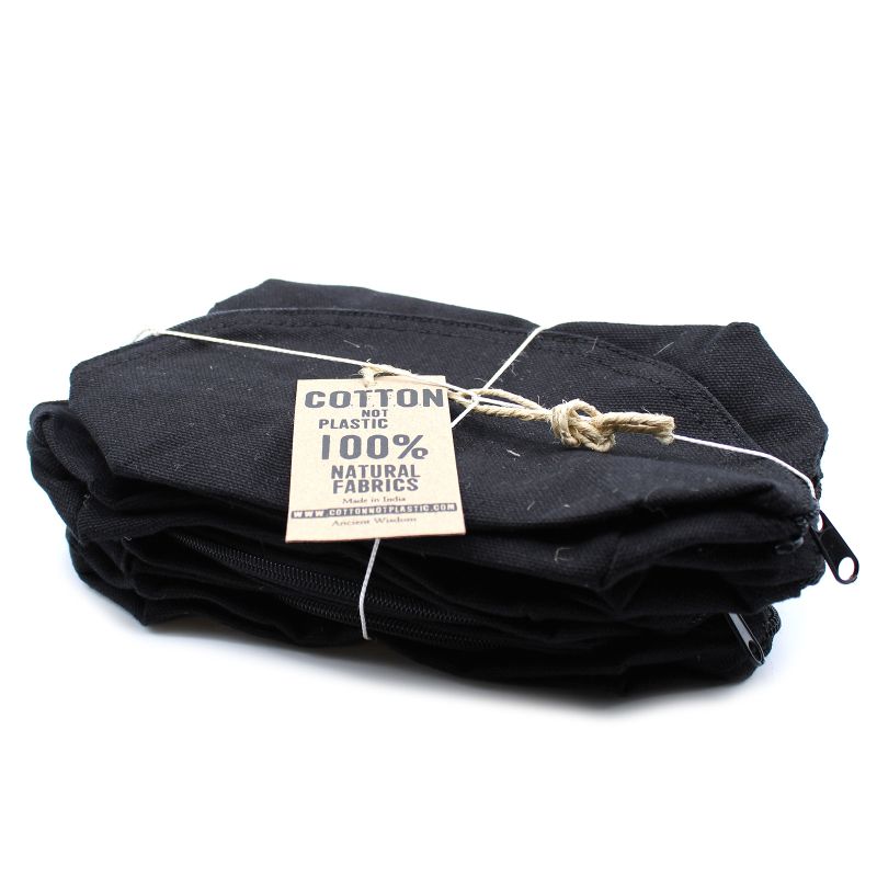 Neceser de algodón negro 10 oz - bolso de luna