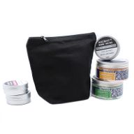 Neceser de algodón negro 10 oz - bolso mediano