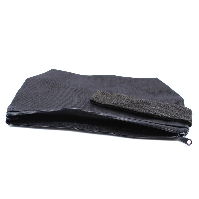 Neceser de algodón negro 10 oz - correa de mano