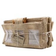 Bolsa de Regalo con Ventana de Yute Puro y Algodón - 3 Ventanas