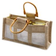 Bolsa de Regalo con Ventana de Yute Puro y Algodón - 3 Ventanas