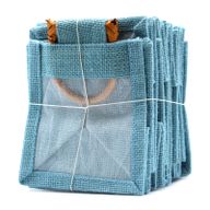 Bolsa de regalo con ventana de algodón y yute puro - 1 Venana