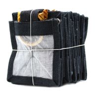 Bolsa de regalo de yute puro y algodón Negro - 1 Ventana